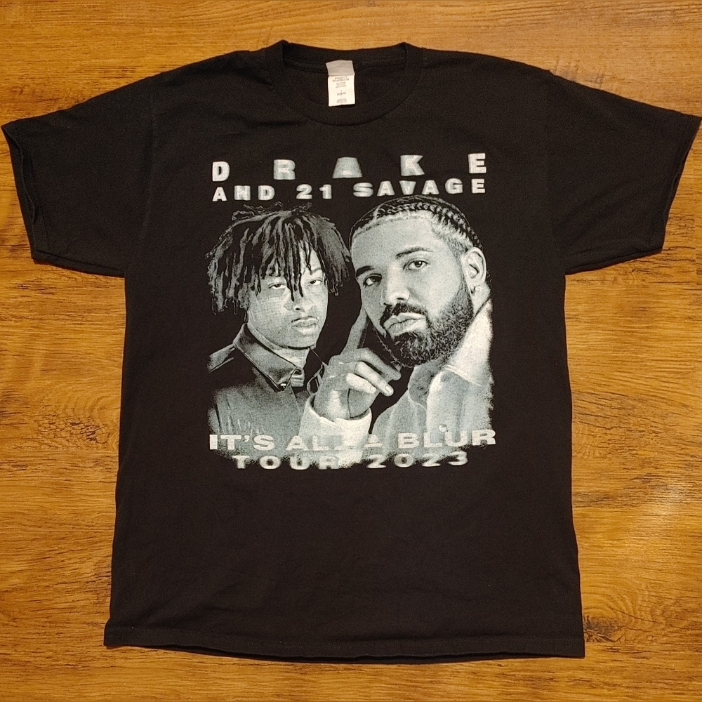 Drake & 21 Savage concert tee It's All A Blur Tour 2023 Shirt Rap Hip Hop 🔥🔥🔥